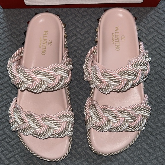 Valentino Women's Braided Espadrille Slide Sandals - Picture 6 of 14